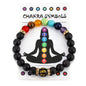 Fashionable Colorful Women's Bracelet Natural Volcanic Stone Elastic Beaded Bracelet Men's and Women's Meditation Yoga Bracelet