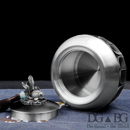Fish Pure Tin Urn Ashes For Human Large Capacity Cremation Urns Ash Casket Funeral Keepsake Memory Souvenirs Gift Custom