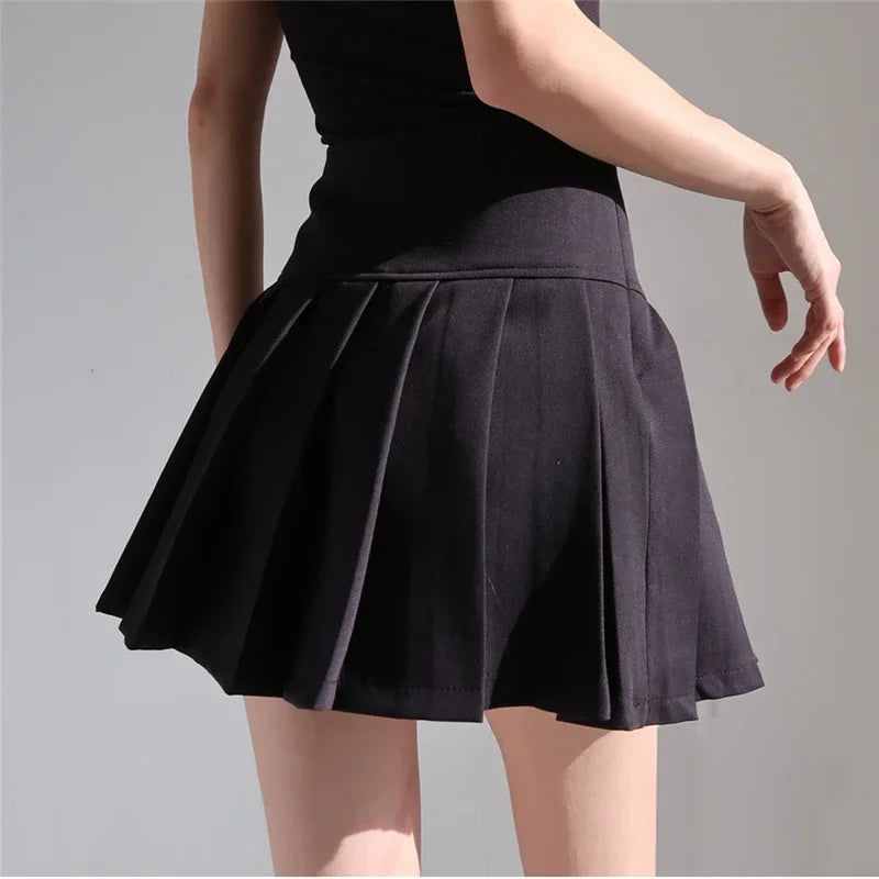 Mini Skirts Womens 2024 Summer Japanese School Pleated Skirts High Waist Kawaii Cute Skirt Uniform Harajuku