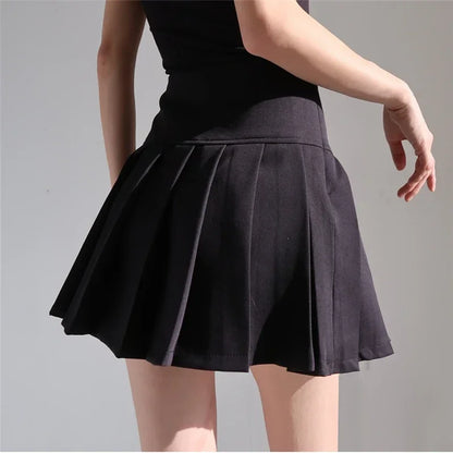 Mini Skirts Womens 2024 Summer Japanese School Pleated Skirts High Waist Kawaii Cute Skirt Uniform Harajuku