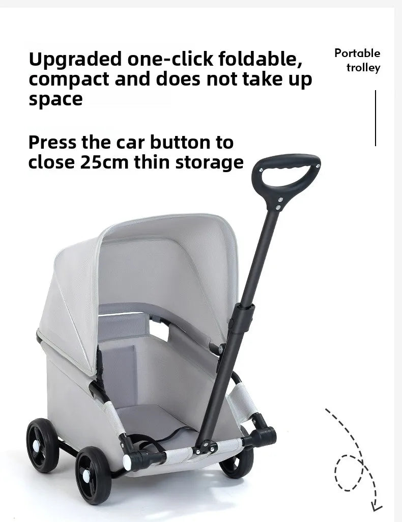 Small Dog Pet Stroller Foldable Lightweight Travel Outdoors Cross Border US Europe Pet Trolley Pet Stroller Trolley for Dog