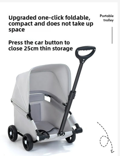 Small Dog Pet Stroller Foldable Lightweight Travel Outdoors Cross Border US Europe Pet Trolley Pet Stroller Trolley for Dog
