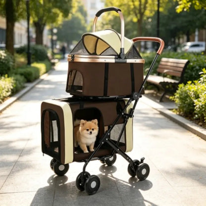 2026 New Multi Layer Pet Cart for Cats Dogs, Large Space Detachable Pet Carriers and Travel Gear