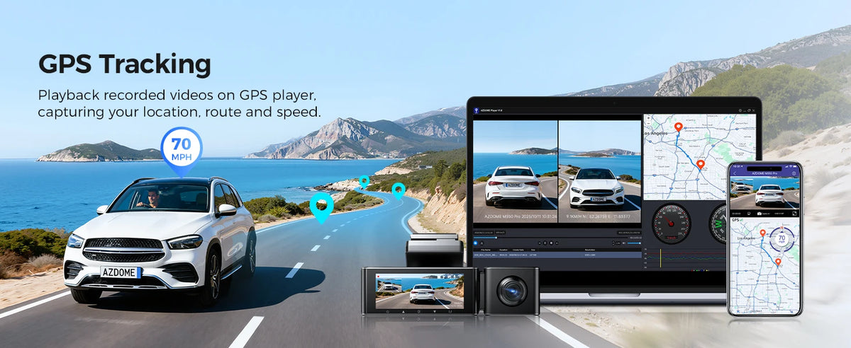 AZDOME M550 Pro 5.8Ghz WiFi 2/3 Channel Dash Cam 4K+2.5K Built-in GPS 3.19" IPS Screen Car DVR IR Night Vision 24H Parking Mode