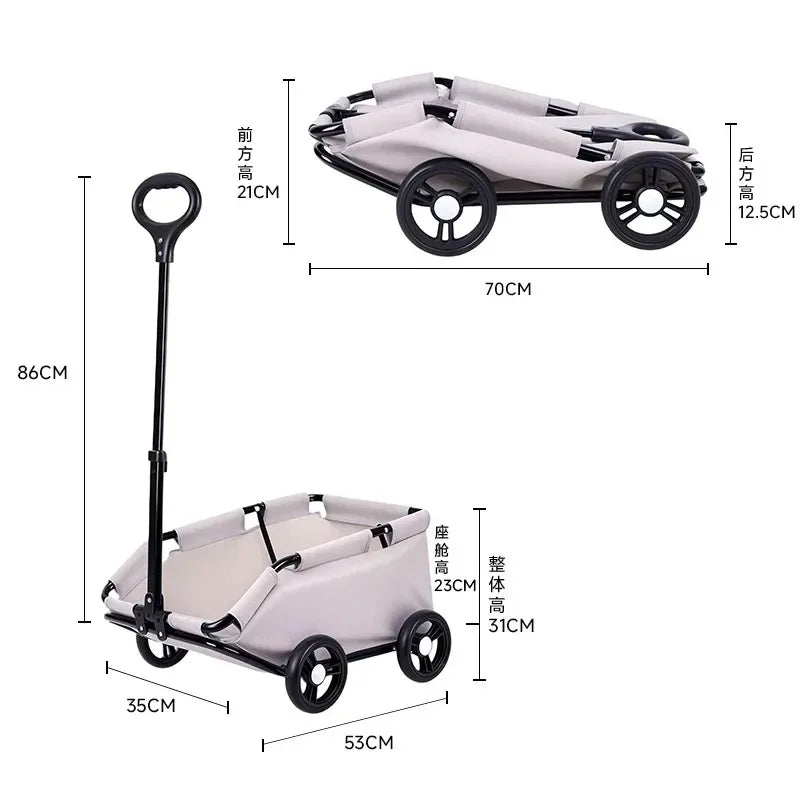 Lightweight Folding Pet Stroller for Small Dogs Cats Teddy Travel Walking Shopping Cat Dog Carrier Stroller