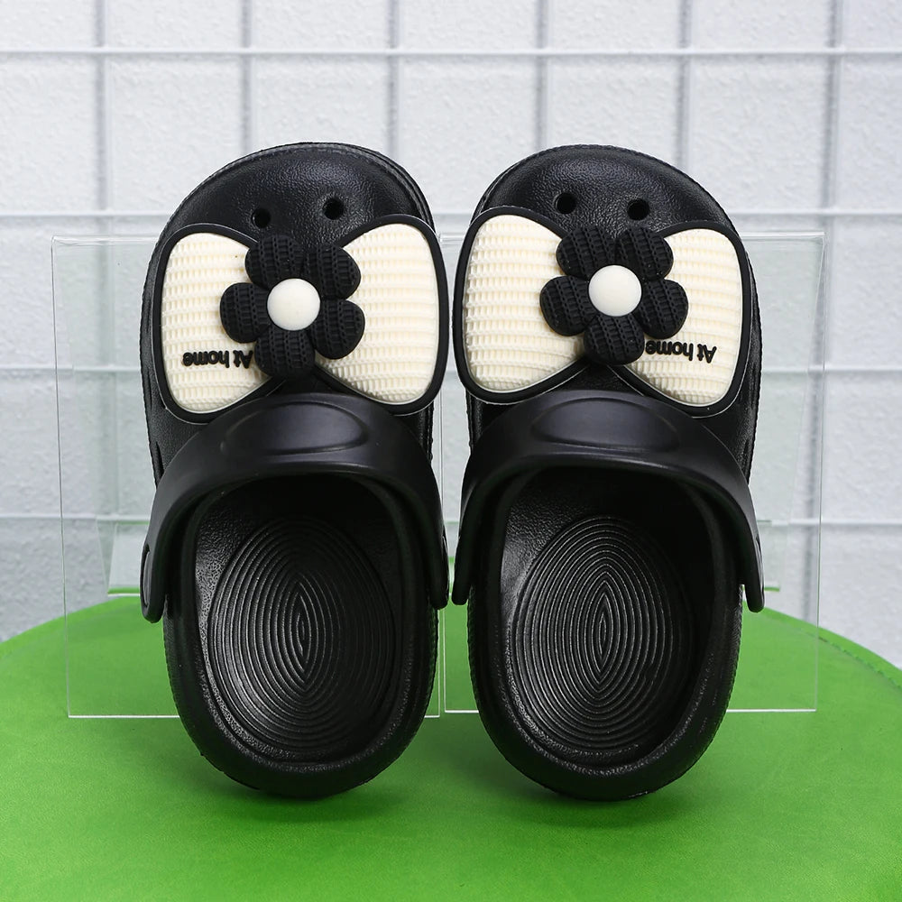 New Children's Slippers Summer Handmade DIY Cartoon Bow Sandals for Girl Flip Flops Non-Slip Garden Beach Shoes