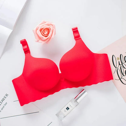 Extreme Push-Up Bra 8cm Thick Pads for Small Bust, Wireless Double Cup Lift, Soft Comfort Fabric, Adjustable Deep V Bras