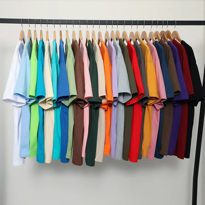 Oversized Summer Short Sleeve Men's T Shirt New Fashion Solid Loose O-Neck T Shirts Mens Cotton Hip Hop Streetwear Top Tees 5XL