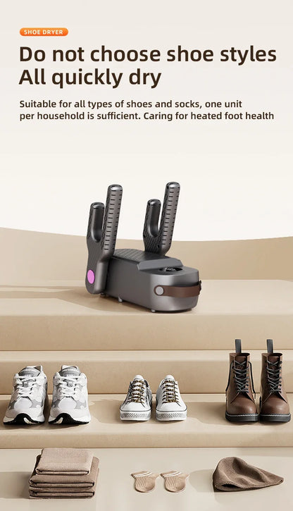 New 2025 Korean Style 4-Core Shoe Dryer Sterilizing & Deodorizing Foldable Smart Shoe Dryer Multi-Function Sock Dryer