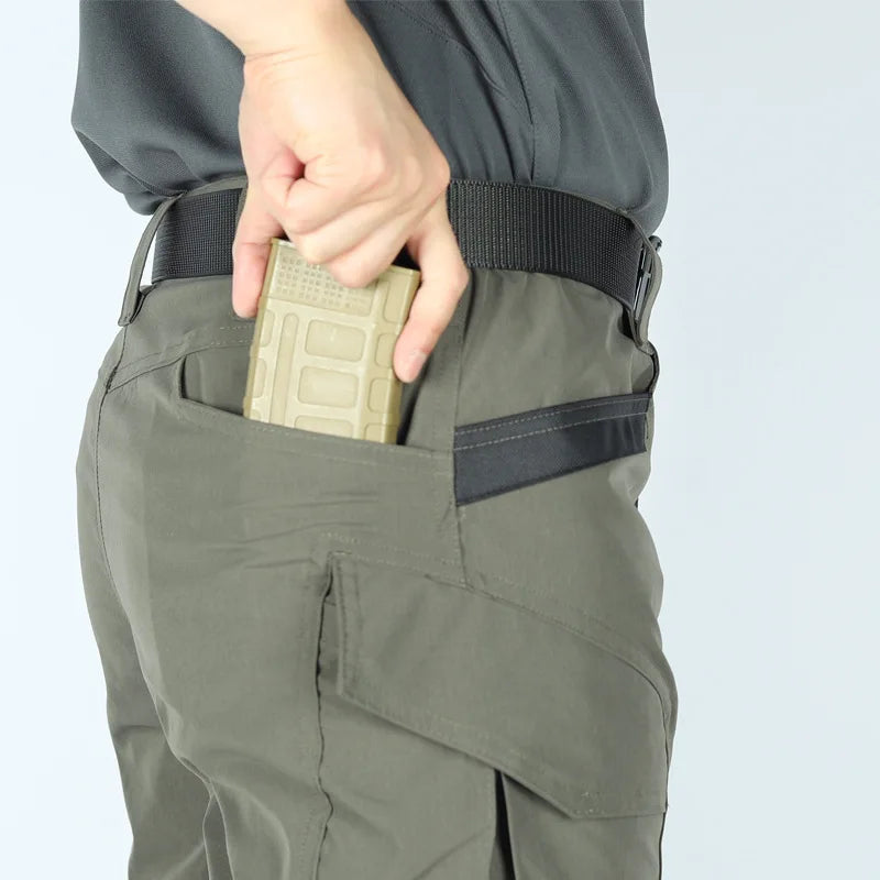 Men's Tactical Pants Outdoor Multi-functional Training Pants with Pockets Waterproof Quick-drying Cargo Pants