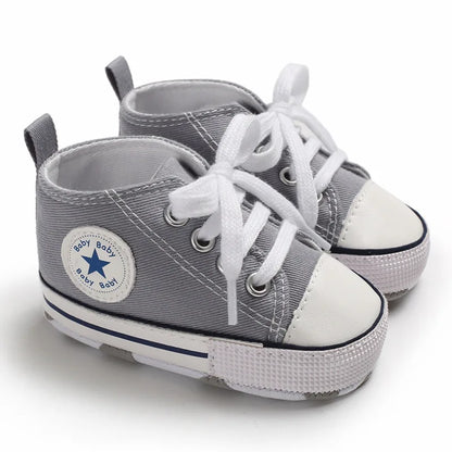 Print Star Sports Baby Canvas Classic Sneakers Newborn Baby Boys Girls First Walkers Shoes Infant Toddler Anti-slip Baby Shoes