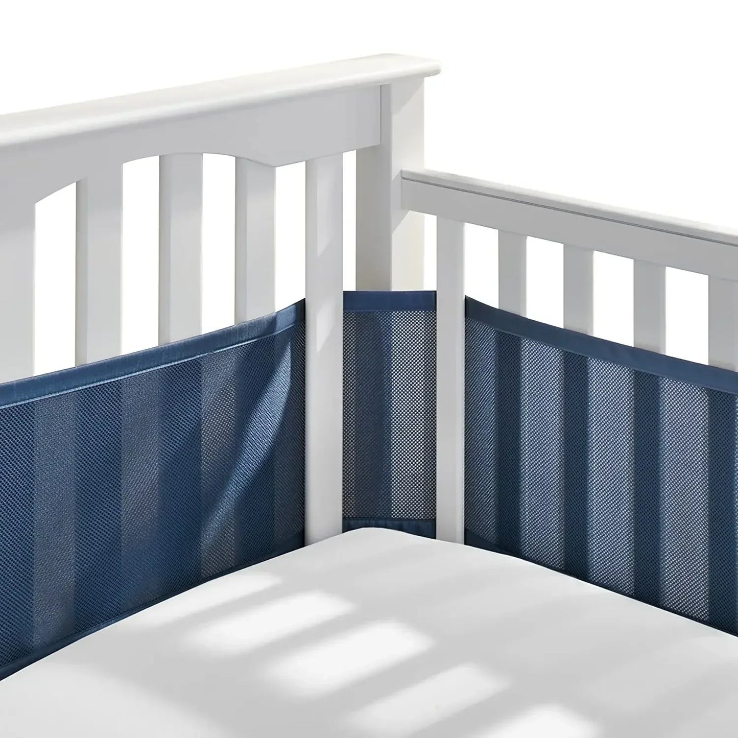 Breathable Mesh Bed Liner 4 Panel Baby Cot Fence Cotton Railing Thicken Bumper One-piece Crib Around Protector Baby Room Decor