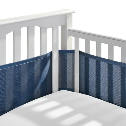 Breathable Mesh Bed Liner 4 Panel Baby Cot Fence Cotton Railing Thicken Bumper One-piece Crib Around Protector Baby Room Decor