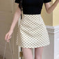 Summer Lady Chic Wave Point A-line Skirts New Female Sweet High Waist Skirts Women Korean Elegant Slim Fit Skirts