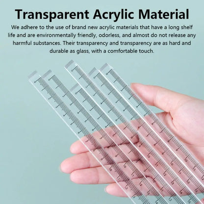 High Quality 15/20/30CM Straight Ruler Transparent Acrylic Cube Ruler Quadrangular Ruler Creative Stationery