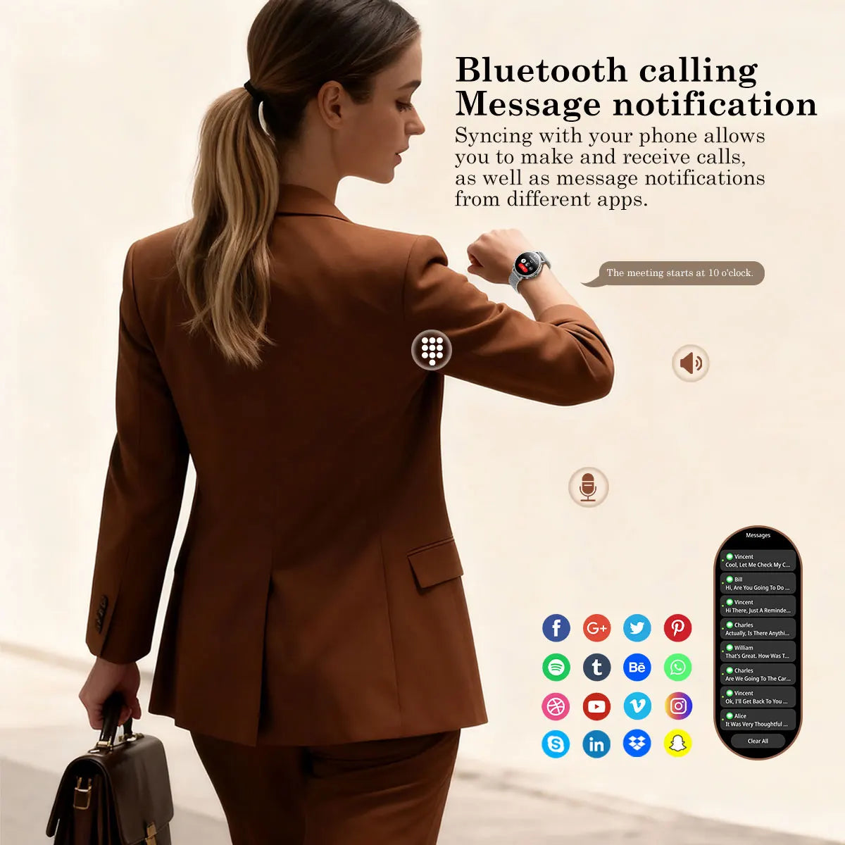 Blackview X30 Smartwatch, 1.26" TFT screen,320mAh,Bluetooth Phone Calling,Sleep Monitoring,Sport watch,Women's Watches,Fashion