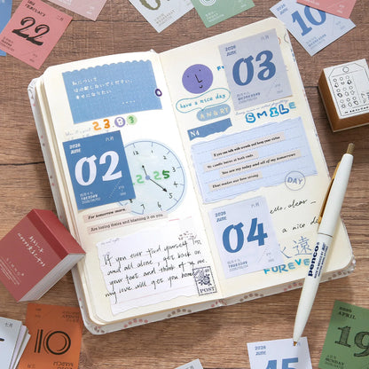 2026 Calendar Thin Waterproof Paper Desk Home Mark Memo Journal Note Keeper Daily Organizer Planner Stationery Advent Calendar