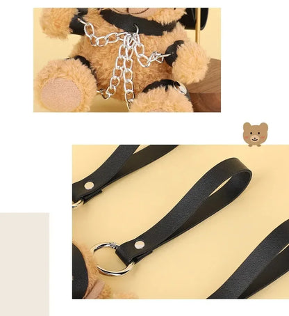 RTET Valentines Gifts for Her or Him BDSM Lover Bear for Submissive Dominant Gift Kinky Fetish Plush Bear Bondage Gifts