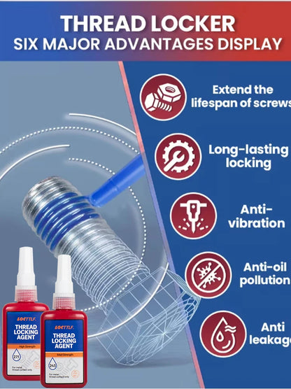 50ml Threadlocker 271Red High-Strength Thread Locker 243 Nuts-Bolts Locker Screw  Lock Tight Seal Fasteners Anaerobic Adhesive