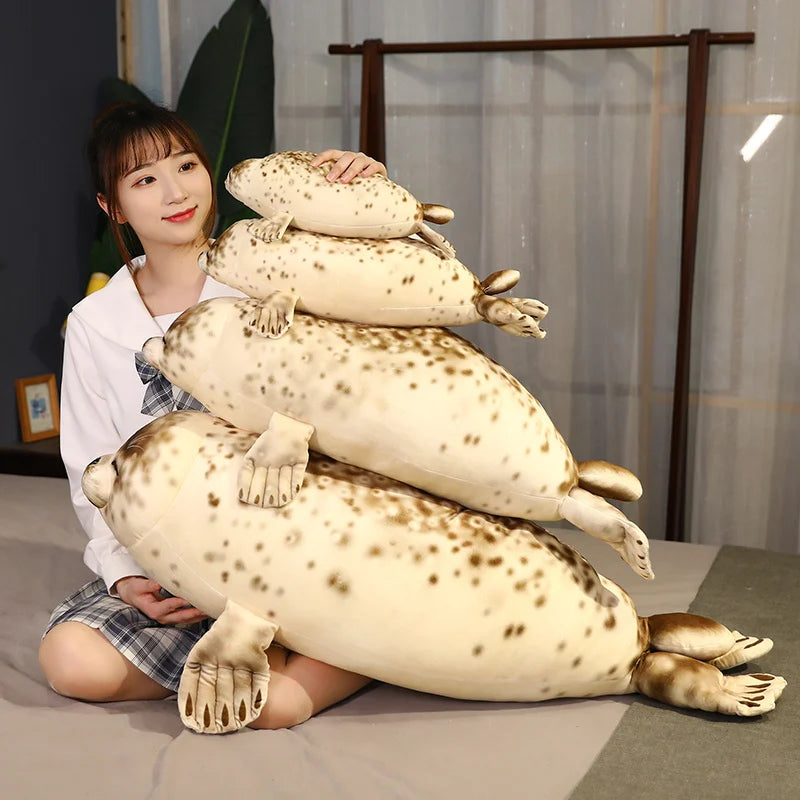 Simulation Giant Sea Lion Plush Toys Sea World Animal Soft Stuffed 3D Seal Pillow Home Decor Sofa Cushion Nice Birthday Gift