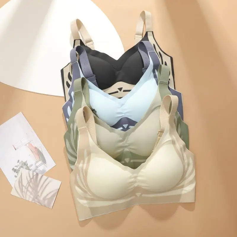 1/2Pcs/Set Women Push Up Bras Seamless Comfortable Angel Wings Bras Set Trendy Soft Breathable Underwear Female No Wire Lingerie
