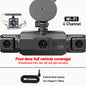 Dashcam 4 Channels WiFi Car DVR Dashboard Cameras for Car Way Back Box Parking Mode 24H Front and Rear Interior 360 Dash Cam
