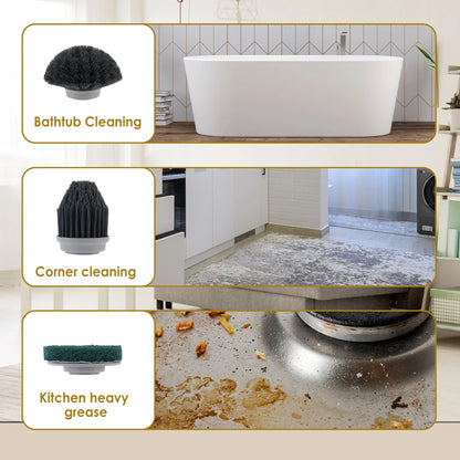Rechargeable Electric Spin Scrubber, 3 Speed Settings, with Extendable Handle and Voice Prompts, for Whole House Clean