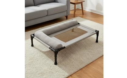Elevated Pet Bed All-Season Use Raised Dog and Cat Bed Pet Cot Sturdy Frame With Pillow Support for Felines, Travel