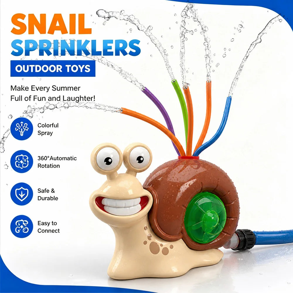 Water Spray Outdoor Toy Snail Sprinkler Backyard Garden Water Toys Summer Yard Cartoon Splash Sprinkler Baby Bath Toy for Kids