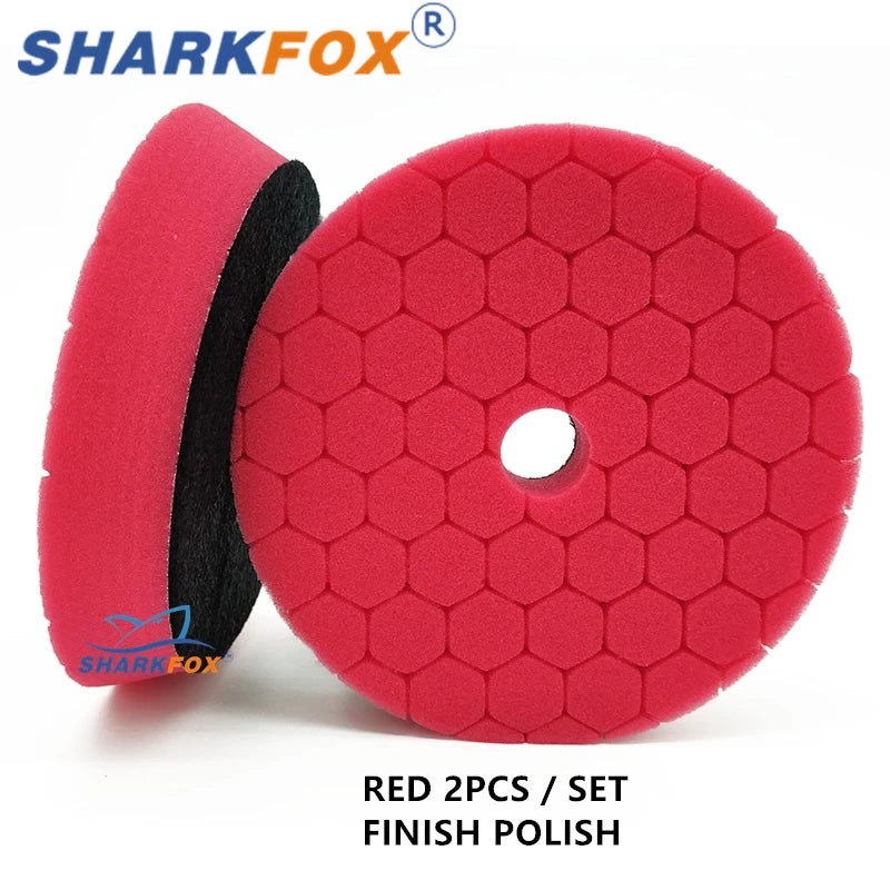 Sharkfox Polishing Pads 3/5/6 Inch Germany Foam Buff Sponge Pads Auto Car Buffing Pad Set for DA/RO Polisher Buffer Tools