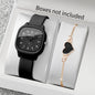 2PCS Fashion Arabic Dial Women Quartz Watch Heart Bracelet Set Square Silicone Strap Wristwatches Reloj Mujer (Without Box)