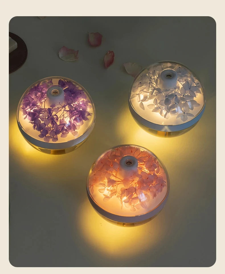 Eternal Flower Humidifier Dual-USB Battery Charger Mini Home Atmosphere Light Creative Festival Gift Artificial Flower Diffuser