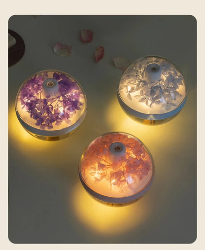 Eternal Flower Humidifier Dual-USB Battery Charger Mini Home Atmosphere Light Creative Festival Gift Artificial Flower Diffuser