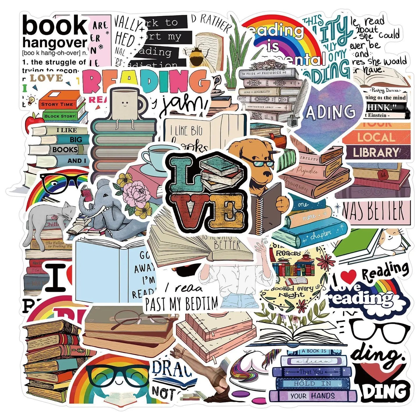 10/50/100pcs Mix Kawaii Smut Bookish Dark Romance Reading Book Stickers Aesthetic DIY Scrapbooking Notebook Laptop Phone Sticker