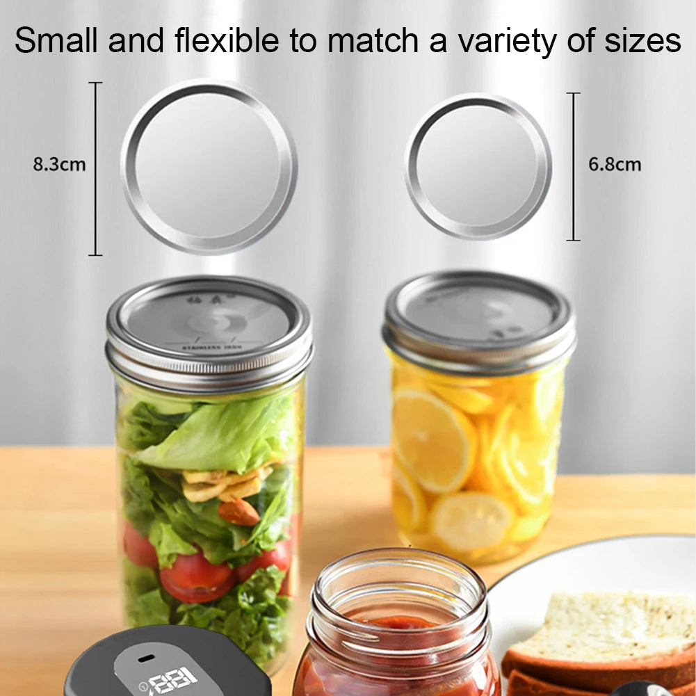 Electric Mason Jar Vacuum Sealer Kit, Cordless, for Mason Jars Wide Mouth Fermentation with Mason