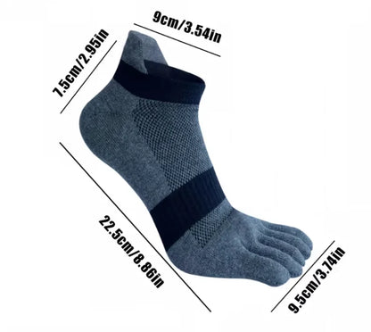 Man Toe Sport Socks Mesh Business Sweat-Absorbing Shallow Mouth Striped Fitness Travel 5 Finger Ankle Cotton Men