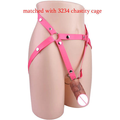 FRKO Silicone Real Big Dildo with Flat Chastity Cage Device Inverted Chastity Accessories Role-Playing Sextoys 정조대 BDSM 18+
