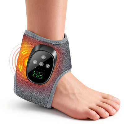Cordless Electric Ankle Guard 4-Level Heated Vibration Massager Hot Compress Ankle Brace for Left And Right Foot