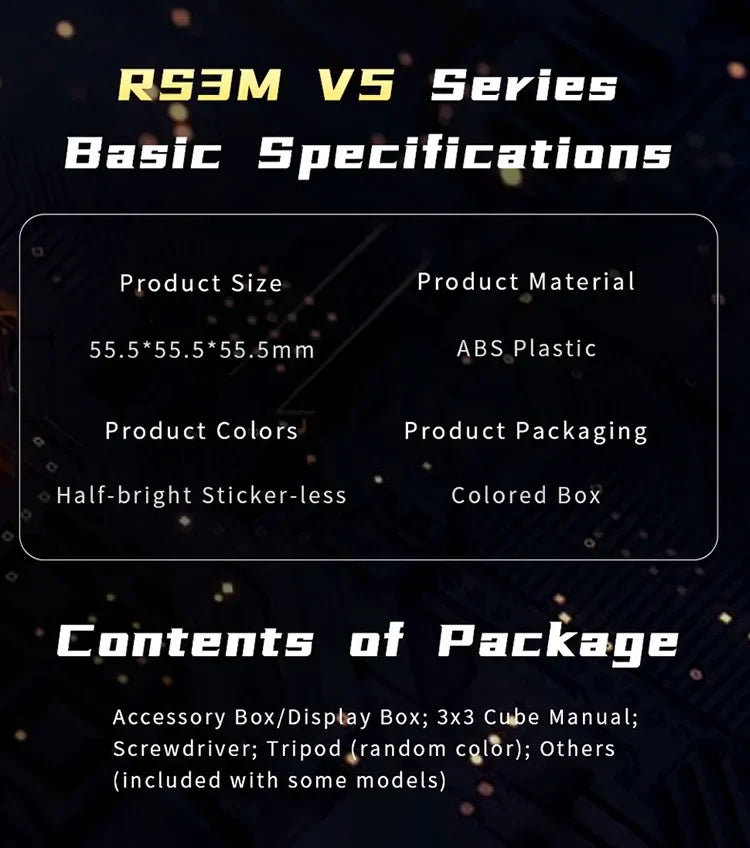 [SaoCube] MoYu RS3M V5 3X3 Magnetic Magic Speed Cube Stickerless Professional Fidget Toys SaoCube RS3 M V5 Cubo Magico Puzzle