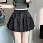 Zjaiss 2026 Summer Ballet Style Bow A-Line Women's Mini Skirts High Elastic Waist Tie Pleated Bud Balloon Skirt