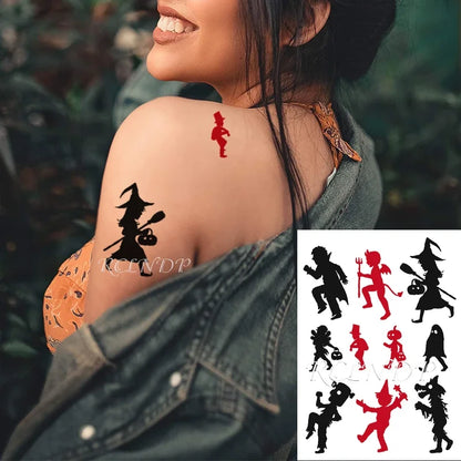 Waterproof Temporary Tattoo Sticker Joker Skull Letter Big Size Body Art Flash Tatoo Fake Tatto Stickers for Girl Men Women