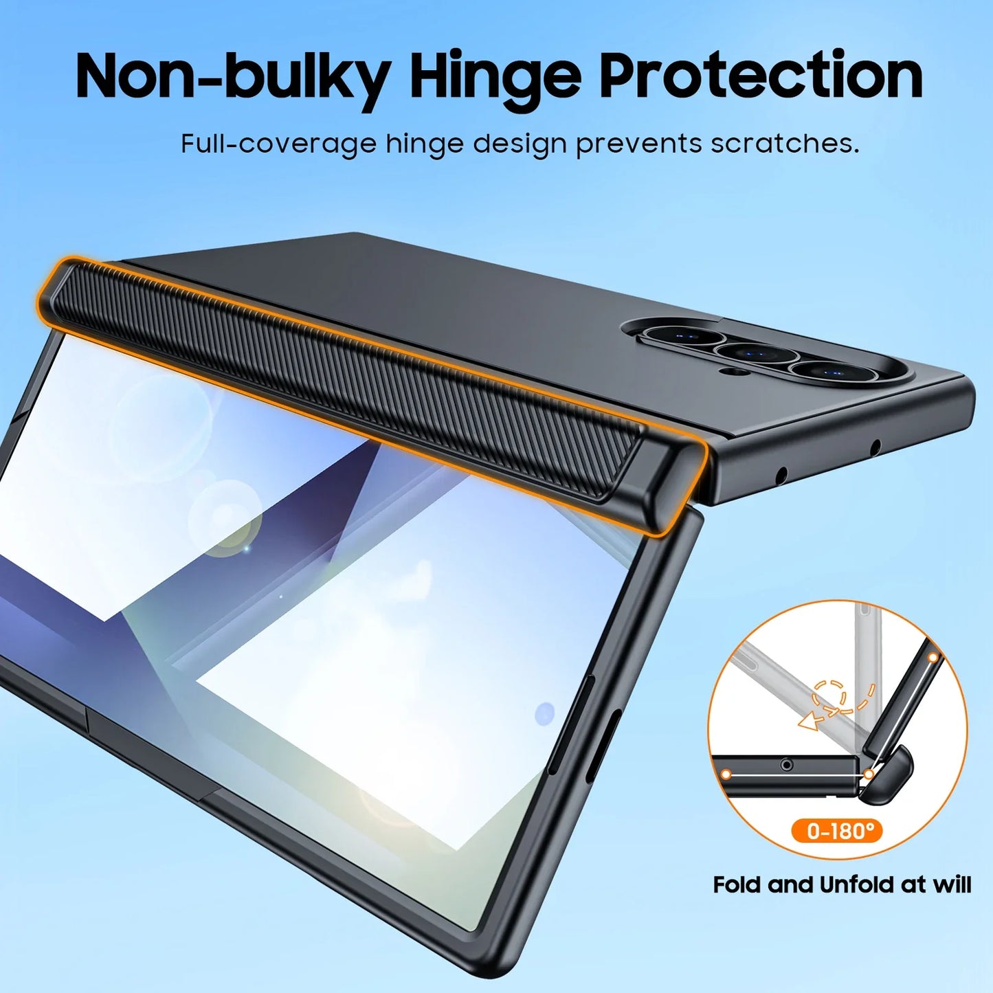 Fit for Magsafe,Hinge Protection,Screen Protector,Built-in Hidden Kickstand,Slim Shockproof Phone Case for Galaxy Z Fold 7-Black