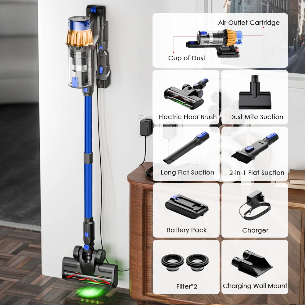 COTIAR V22 650W 55000PA Suction Power Cordless Vacuum Cleaner Handheld Home Appliance Portable Vacuum Cleaner Removable Battery