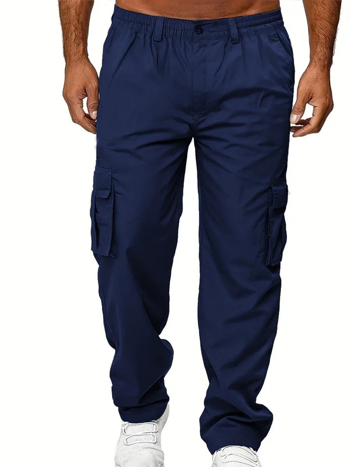 Men's Cargo Pants Sweatpants Outdoor Loose Straight Long Trousers Summer Casual Multi-Pocket Durable Workwear Male Trousers