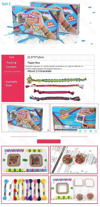 DIY Bracelet Making Kit Jewellery Making Kit Arts for Kids Friendship Craft Kit for 5-12 Years Old Kid Girls Toys Christmas Gift