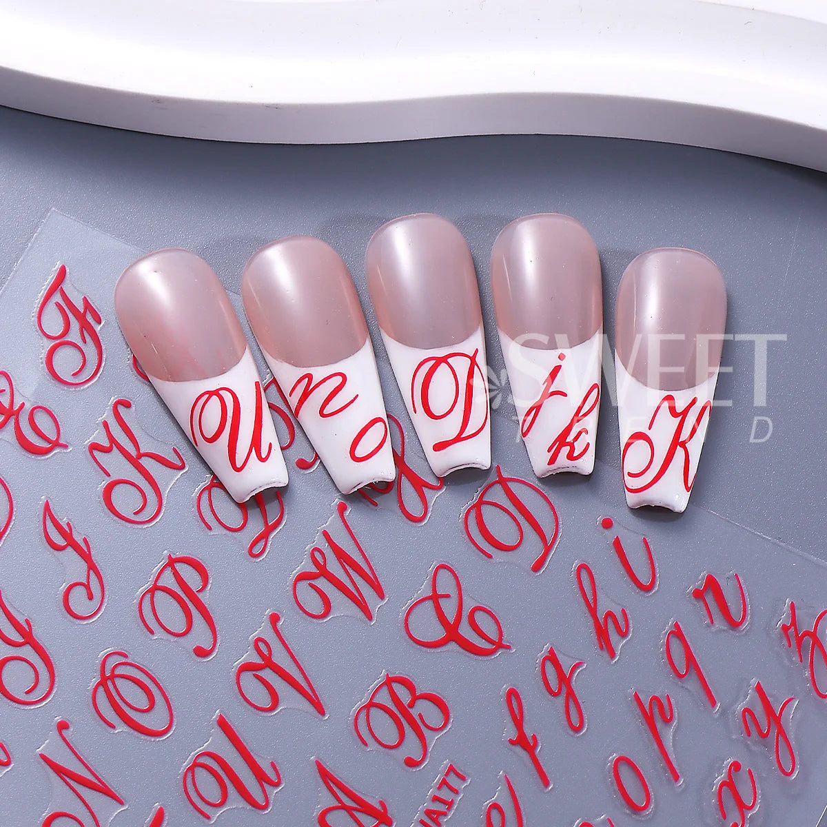 6pcs Gothic Letter Nail Decal English Alphabet Roman Word Design Foils Wraps 3D Fashion Y2K Design Decor Stickers Manicure Tips