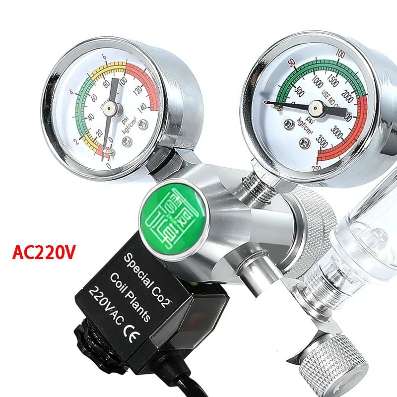 Aquarium DIY CO2 Regulator Solenoid Bubble Counter CO2 Control System Reaction Waterproof Fish Tank CO2 Pressure Reducing Valve