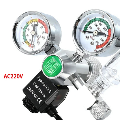 Aquarium DIY CO2 Regulator Solenoid Bubble Counter CO2 Control System Reaction Waterproof Fish Tank CO2 Pressure Reducing Valve