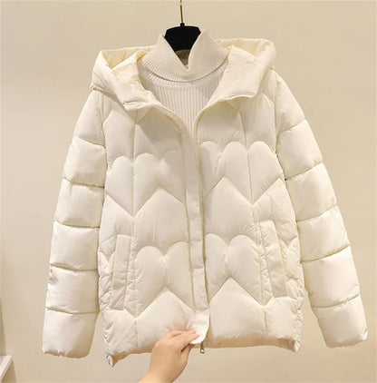 2025 New Style Korean Fashion Winter Jacket Short Down Bread Service Woman Snow Wear Puffer Coats Loose Warm Parkas Hooded Outwe