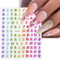 3D Glittery Gothic Letter Design Nail Art Stickers Uppercase Alphabet Letters Artistic Designs DIY Nail Art Decals Decoration #1